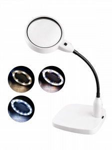 Лупа настольная с подсветкой на гибкой ноге Орбита OT-INL81